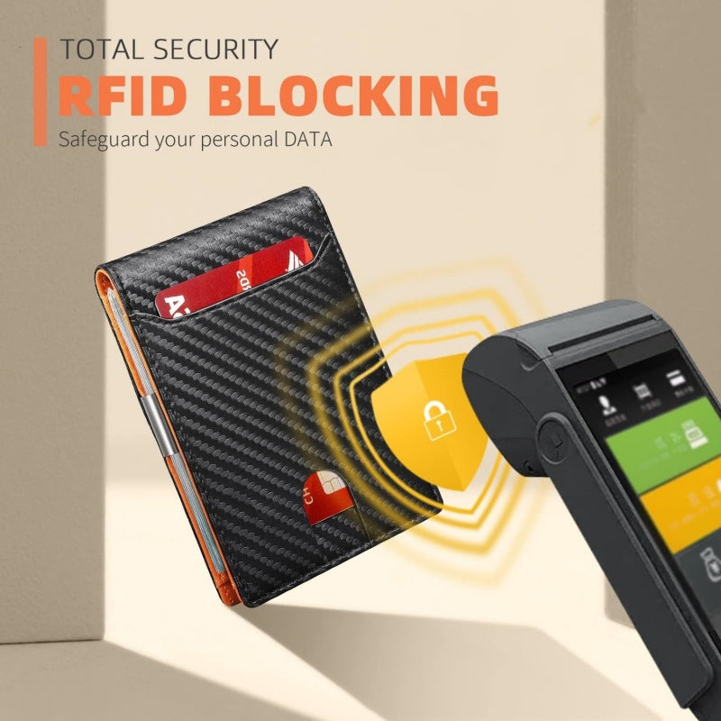 Icon™ SlimWallet: Ultrasmal och säker RFID-läderplånbok för män