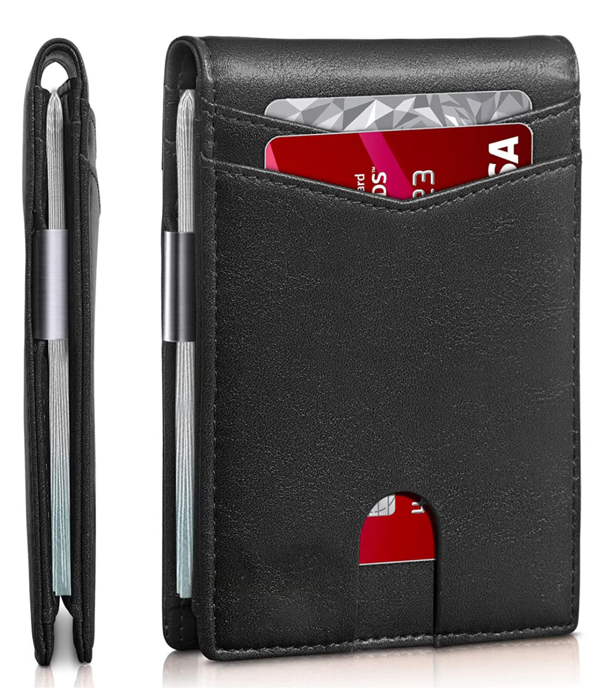 Icon™ SlimWallet: Ultrasmal och säker RFID-läderplånbok för män