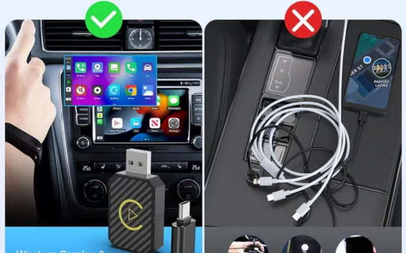 SINTIVO™ 2-in-1 Draadloze CarPlay & Android Auto Dongle