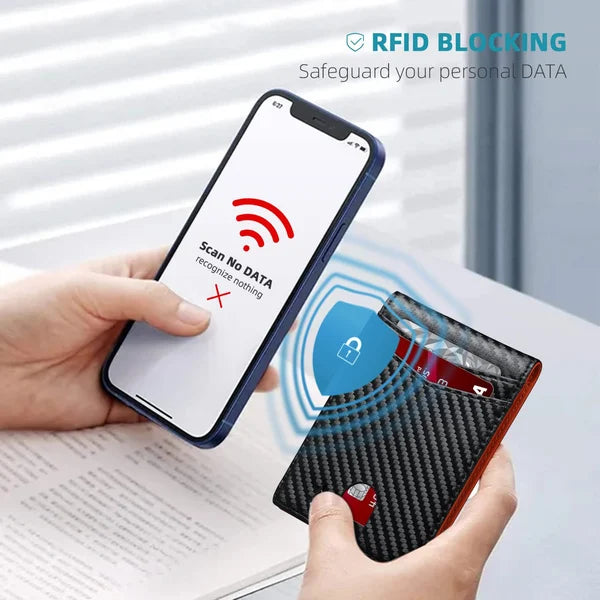 Icon™ SlimWallet: Ultrasmal och säker RFID-läderplånbok för män