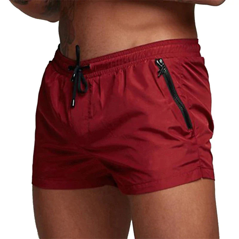 Simshorts med dragkedja