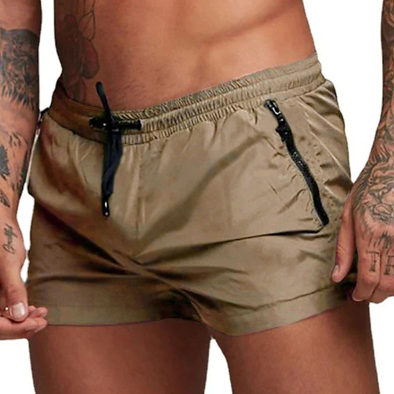 Simshorts med dragkedja