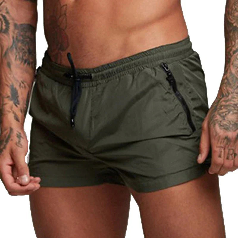 Simshorts med dragkedja