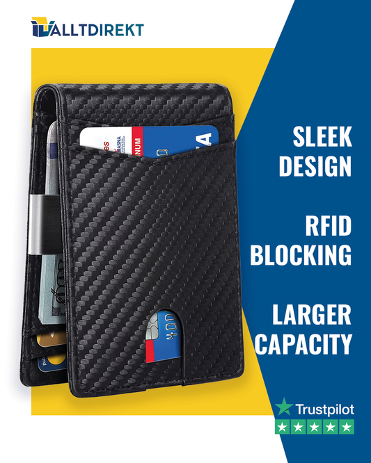 Icon™ SlimWallet: Ultrasmal och säker RFID-läderplånbok för män
