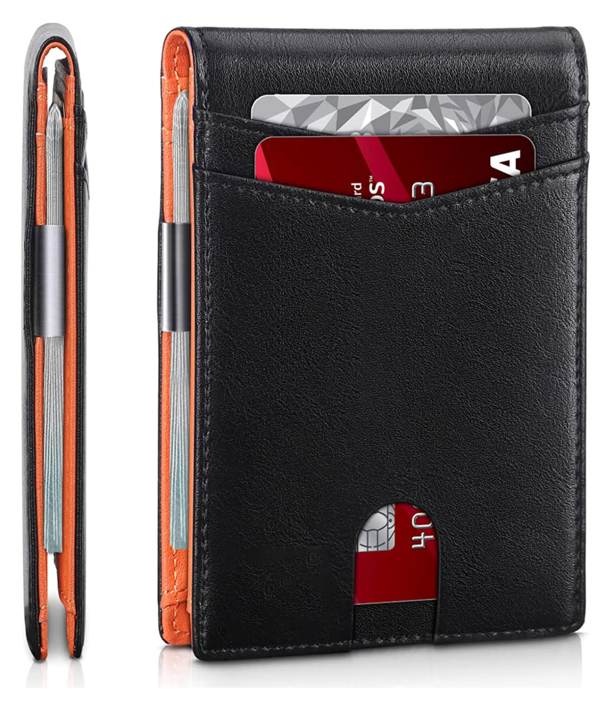Icon™ SlimWallet: Ultrasmal och säker RFID-läderplånbok för män