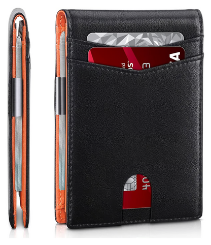 Icon™ SlimWallet: Ultrasmal och säker RFID-läderplånbok för män