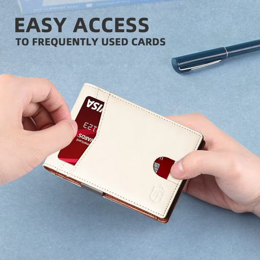 Icon™ SlimWallet: Ultrasmal och säker RFID-läderplånbok för män